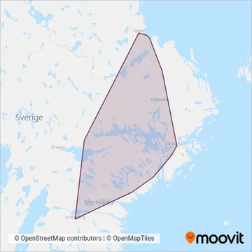 Mälartåg (Rail) coverage area map