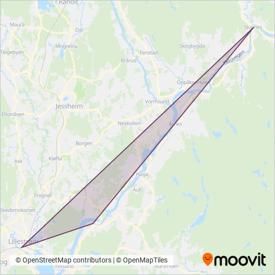 Vy Tåg coverage area map