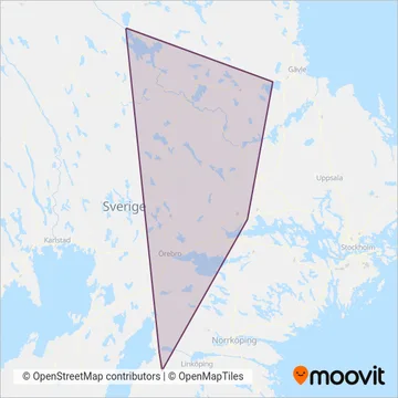 Tåg i Bergslagen (Järnväg) täckningsområdeskarta