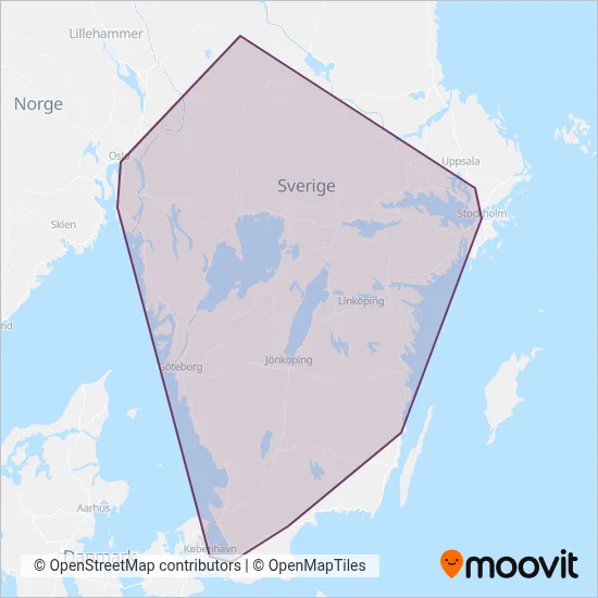 Vy Bus4You coverage area map