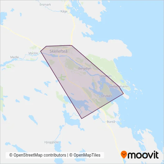 Skelleftebuss coverage area map