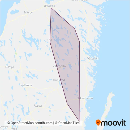 Krösatåg täckningsområdeskarta