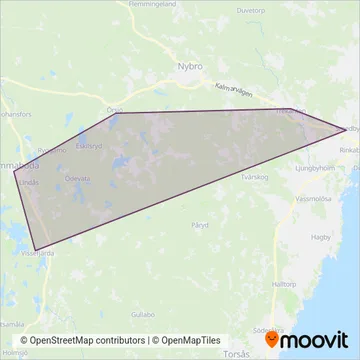 Krösatågen (Rail) coverage area map