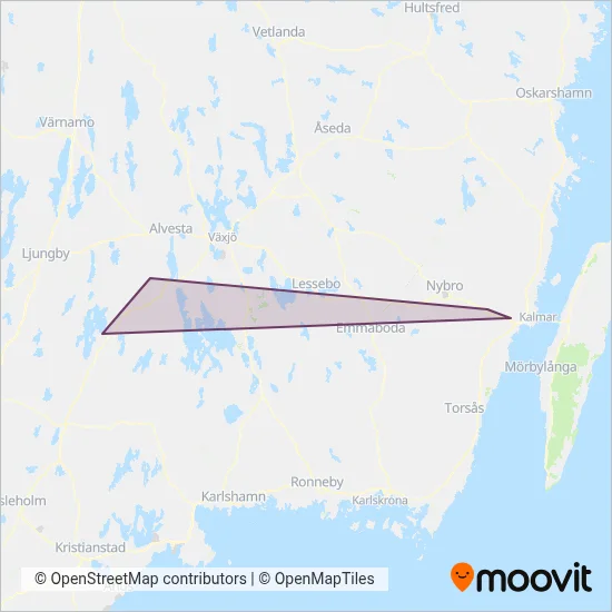 Krösatågen (Järnväg) täckningsområdeskarta