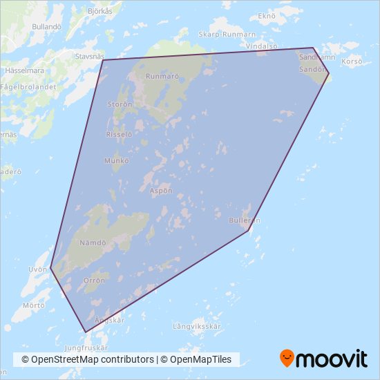 Stavsnäs Båttaxi coverage area map
