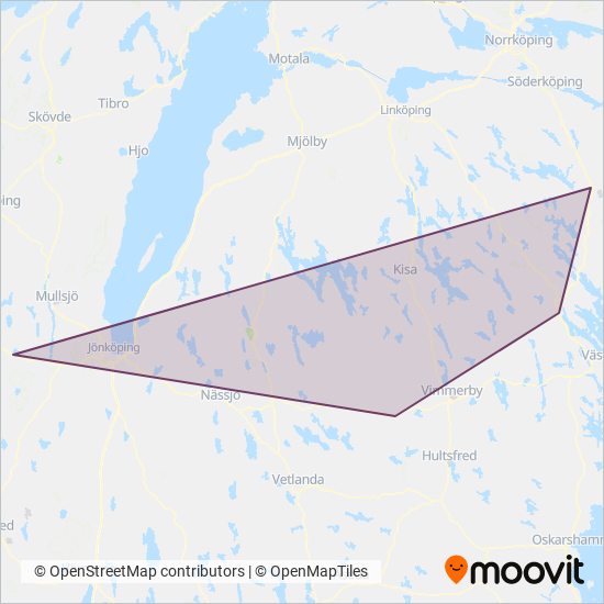 Västervik Express coverage area map