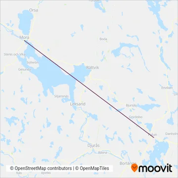 Tåg i Bergslagen (Bus) coverage area map