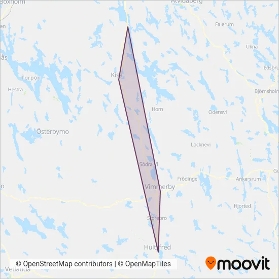 Krösatåg (Buss) täckningsområdeskarta