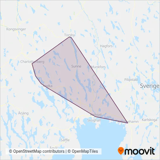Värmlandstrafik (Rail) coverage area map