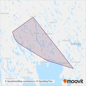Värmlandstrafik (Järnväg) täckningsområdeskarta