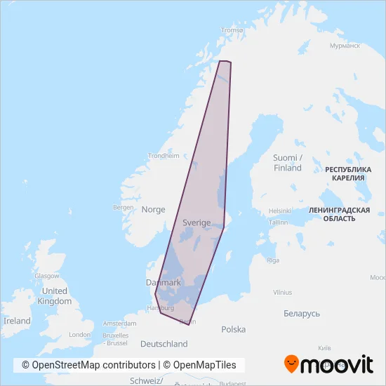 SJ coverage area map