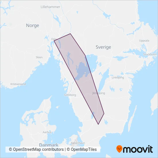 SJ (Buss) täckningsområdeskarta