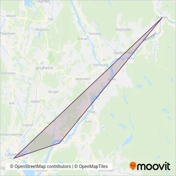 Vy Tåg coverage area map