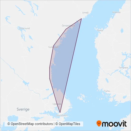Y-buss coverage area map