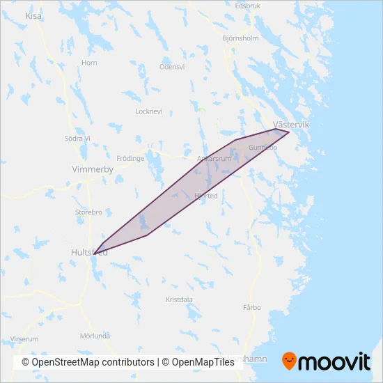 TJF Smalspåret coverage area map