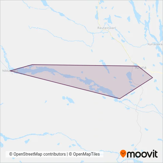 Nikkaluoktaexpressen täckningsområdeskarta