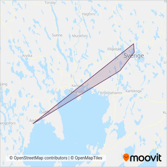 Tågab (Rail) coverage area map