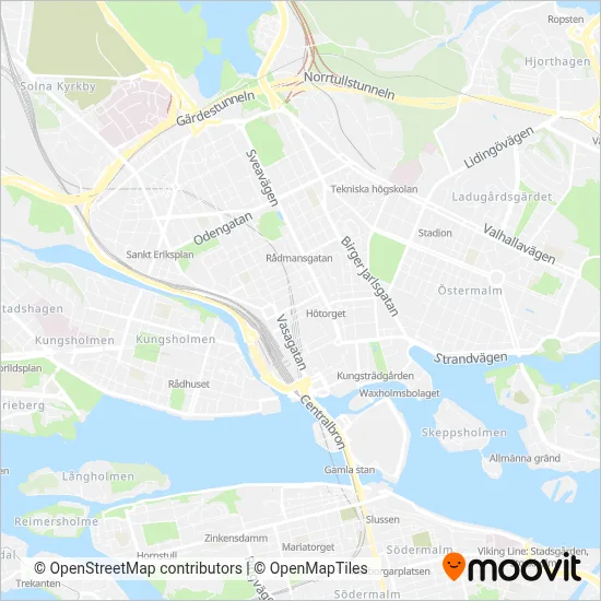 Tågab (Buss) täckningsområdeskarta
