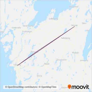VR Snabbtåg (Rail) coverage area map