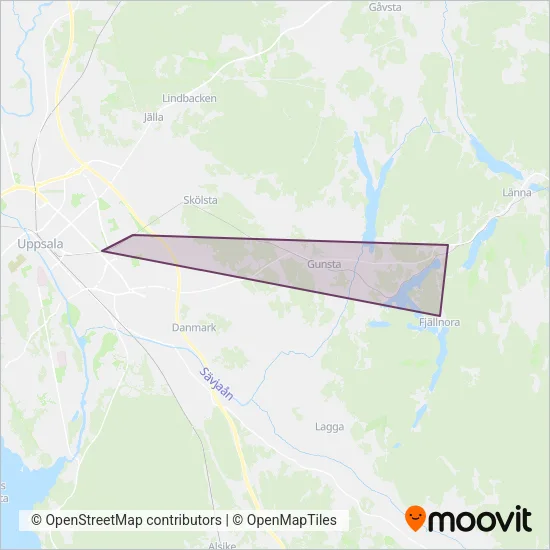 Lennakatten (Buss) täckningsområdeskarta