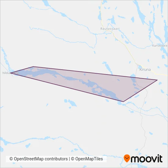 Nikkaluoktaexpressen täckningsområdeskarta