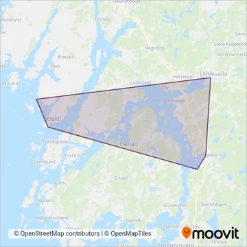 Uddevalla Skärgårdsbåtar AB coverage area map