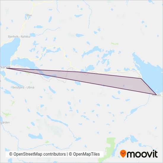 Kiruna Buss AB täckningsområdeskarta