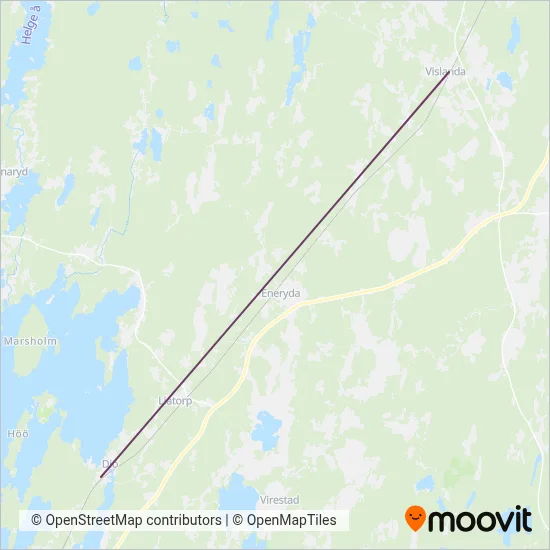 Krösatågen Syd täckningsområdeskarta