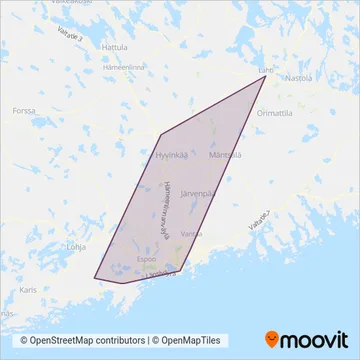 HSL (Rail) coverage area map