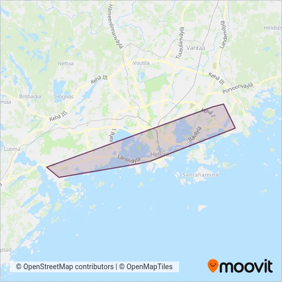 HSL (Subway) coverage area map