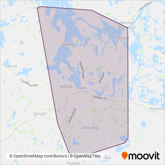 Lehtimäen Liikenne Oy coverage area map