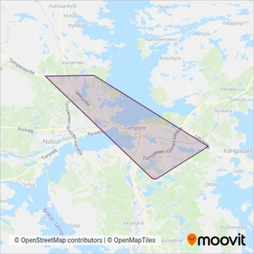 Nysse/Vekka Group Oy coverage area map