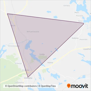 Nysse/Valkeakosken liikenne Oy coverage area map