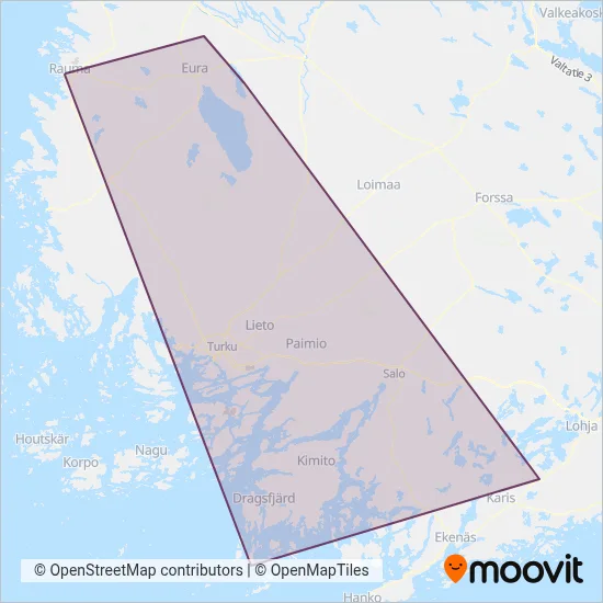 Koiviston Auto West Ltd coverage area map