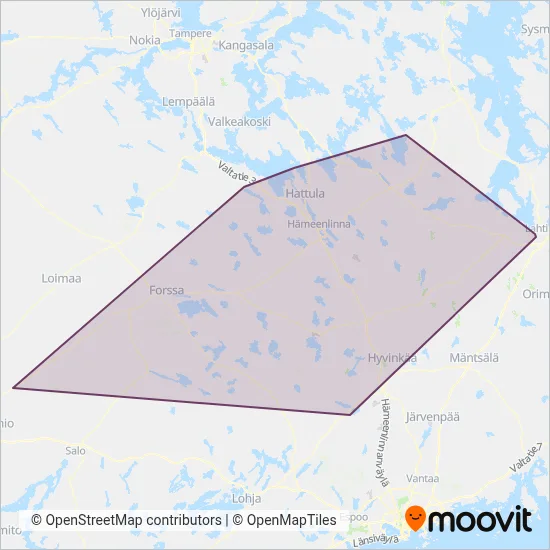 Pekola Transport Ltd coverage area map