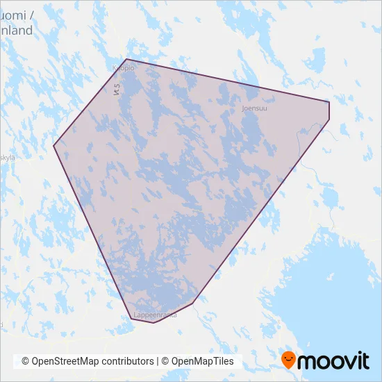 Savonlinja Ltd coverage area map