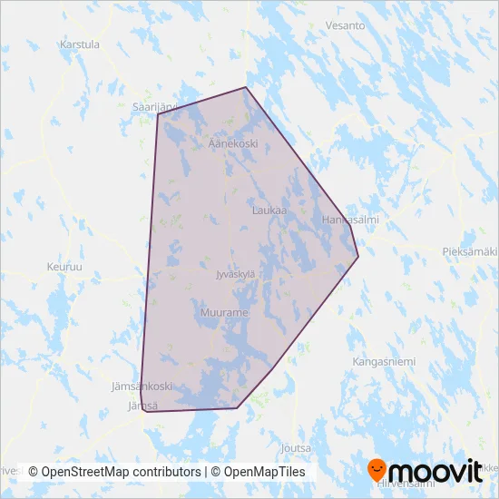 Koiviston Auto Jyväskylä Ltd coverage area map