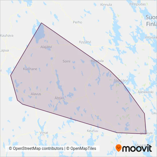 Peura Transport Ltd coverage area map