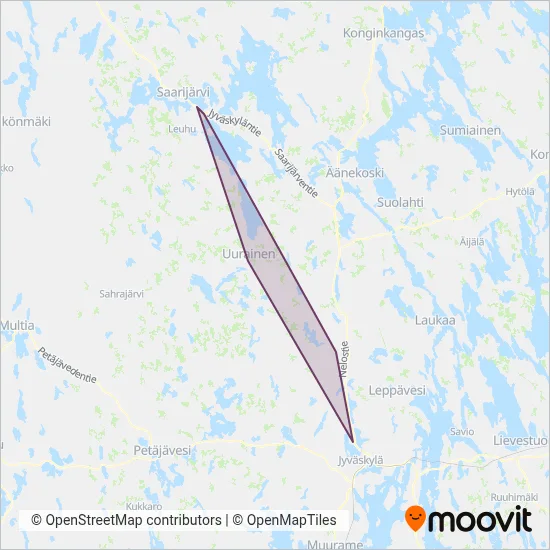 Uurainen Transport coverage area map