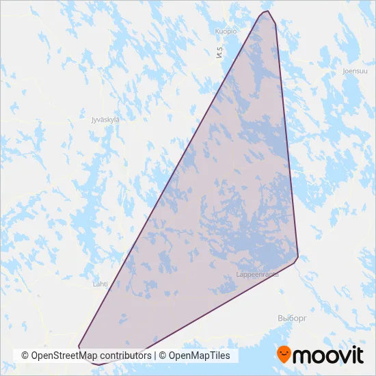 Kymen Charterline coverage area map