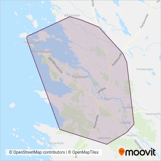 Pori Lines Ltd coverage area map
