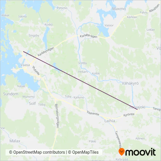 Invalid Taxi Niemi Ltd coverage area map