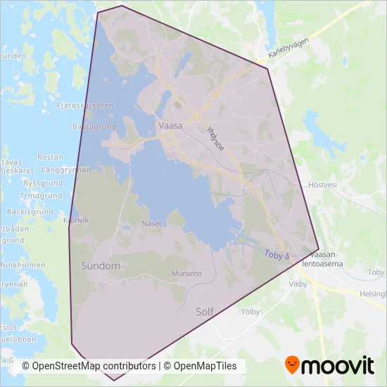 Vekka Transport Ltd coverage area map