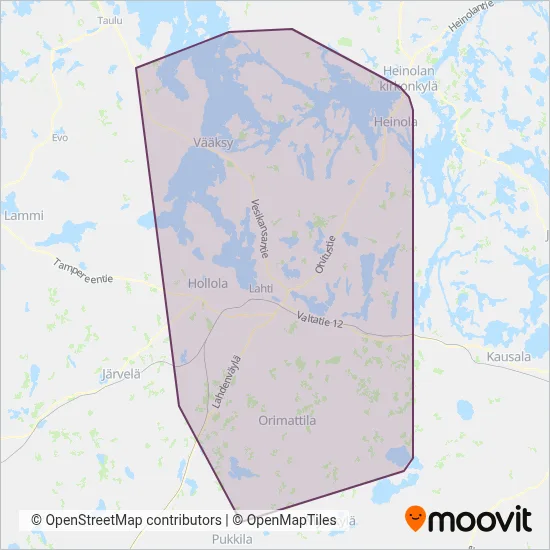 Lehtimäki Transport Oy coverage area map