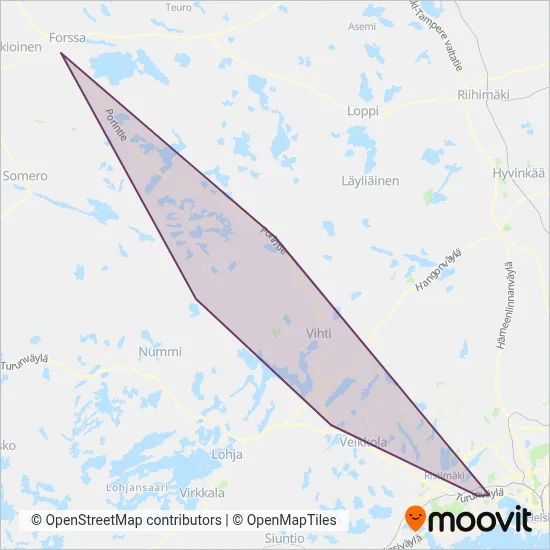 M. Tervo Ltd coverage area map