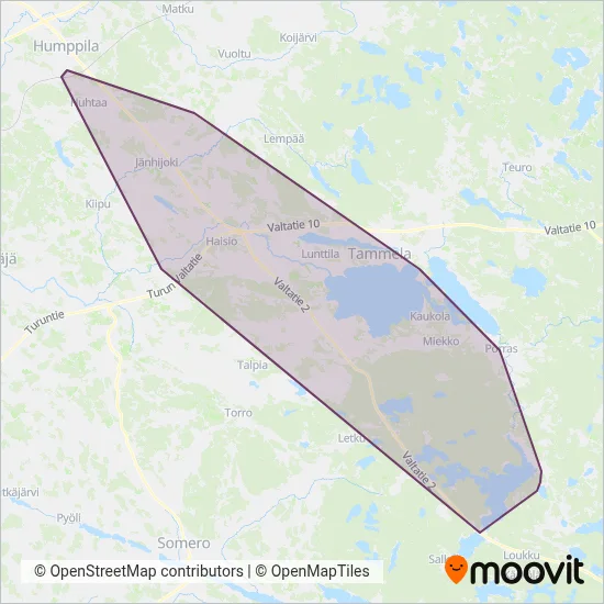 Transport Rajala Ltd coverage area map