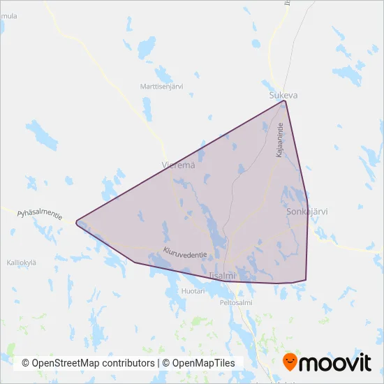 Bus Company Brothers Laitinen Ltd coverage area map
