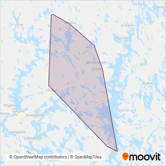Lampinen Charter Transport Oy coverage area map