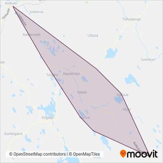 Bus Transport O.A. Aho Ltd coverage area map