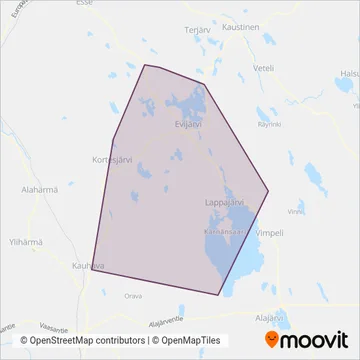 Mantelan Liikenne Oy coverage area map